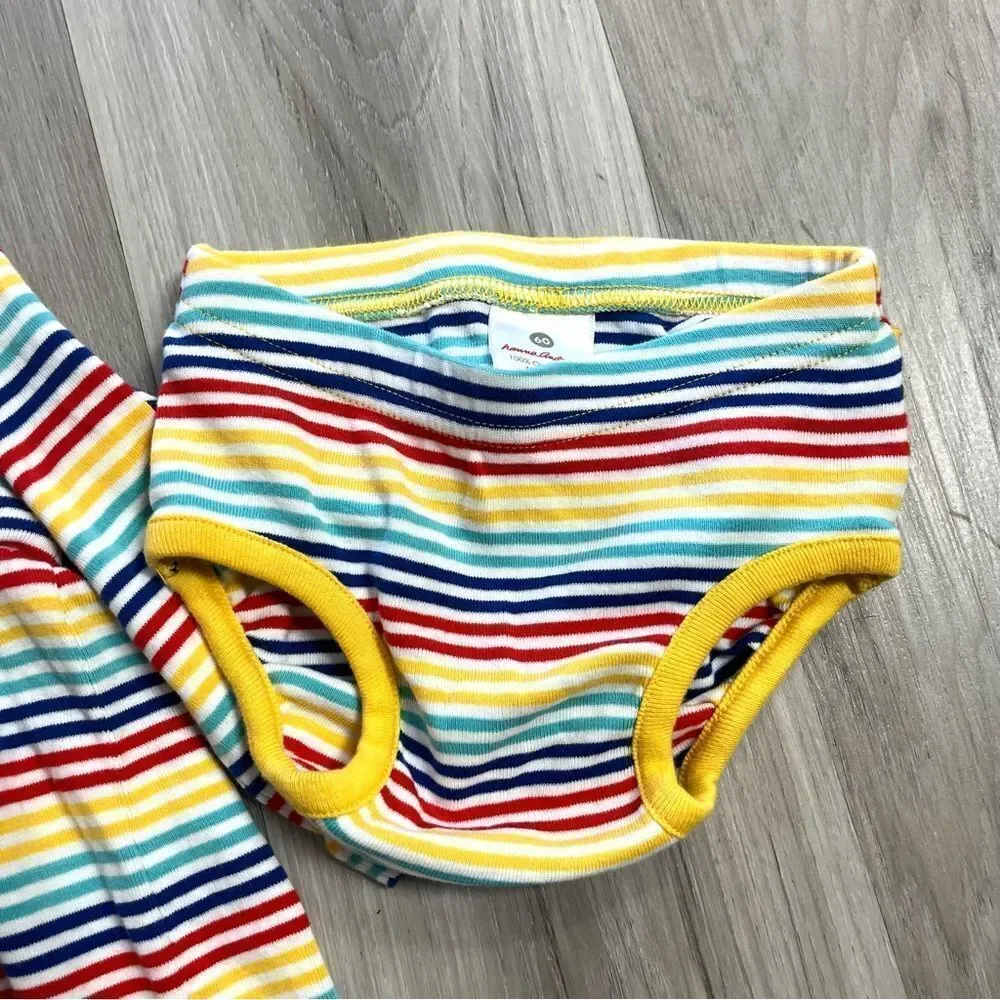 Hanna Andersson Dress Baby 3-6 Months Multicolor Striped Diaper Cover Bloomers